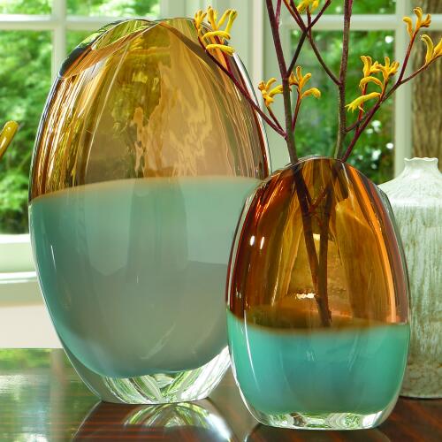 Oval Vase-Pistachio Amber