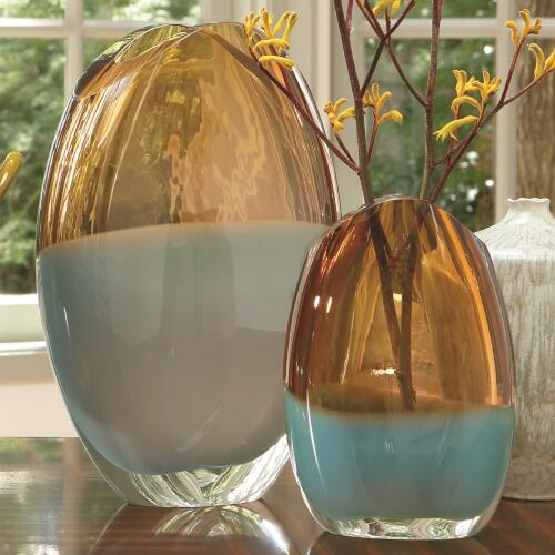 Elendil Oval Vase-Pistachio Amber-Sm