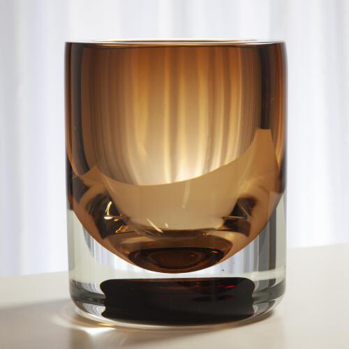 Thick Cylinder Vase-Amber Tobacco