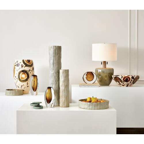 Offset Vase-Moss Green-Sm