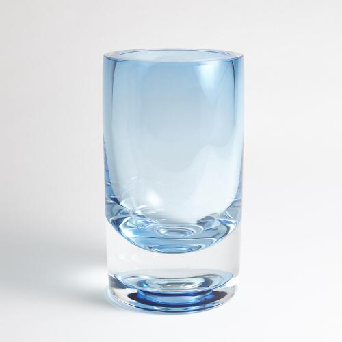 Thick Cylinder Vase-Powder Blue/Light Blue