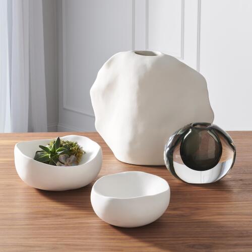 Offset Round Vase-Gray