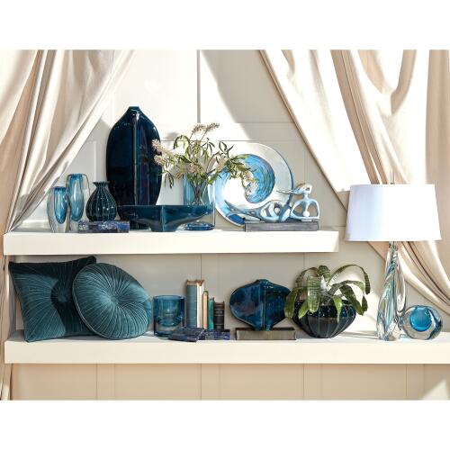 Offset Round Vase-Light Blue