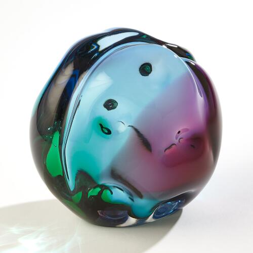 Dimpled Sphere-Ruby/Turquoise