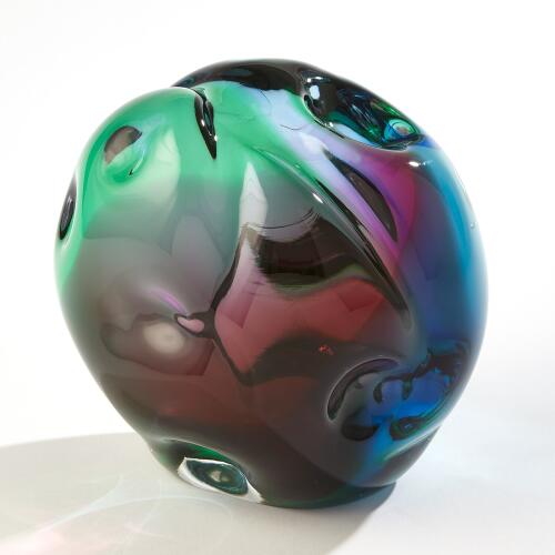 Dimpled Sphere-Ruby/Turquoise