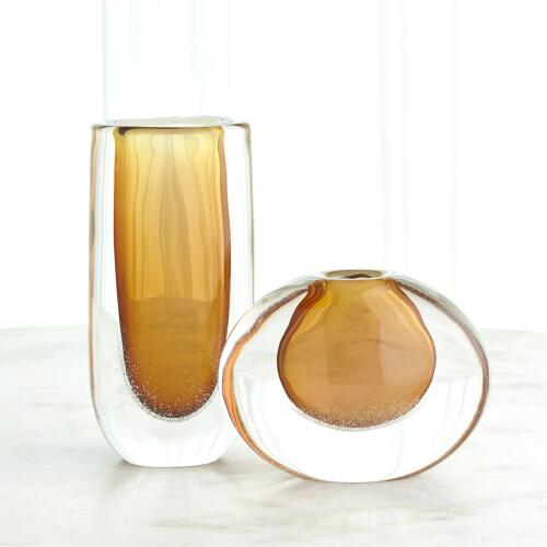 Micro Bubble Vase-Amber