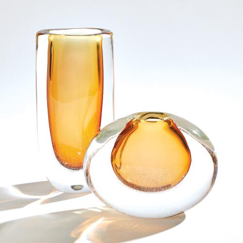 Micro Bubble Vase-Amber