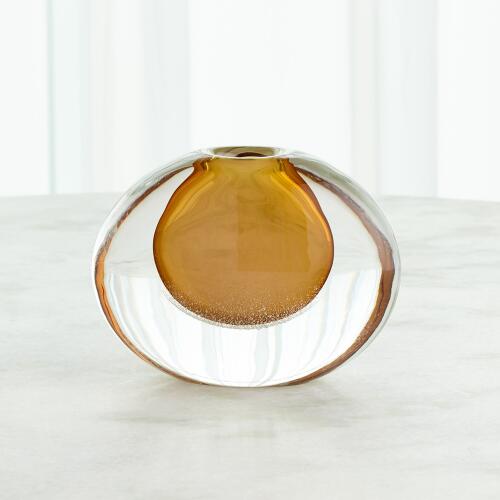 Micro Bubble Vase-Amber