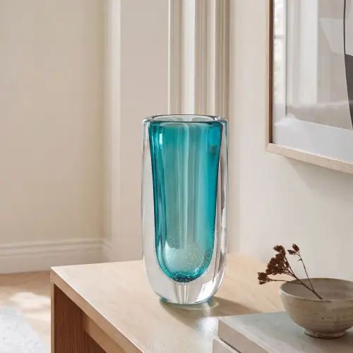 Micro Bubble Vase-Azure-Lg