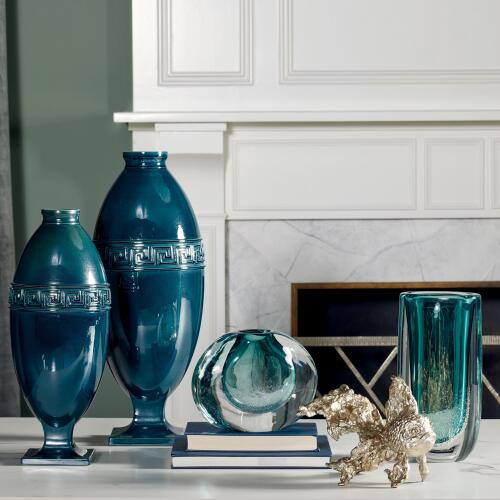 Micro Bubble Vase-Azure-Sm