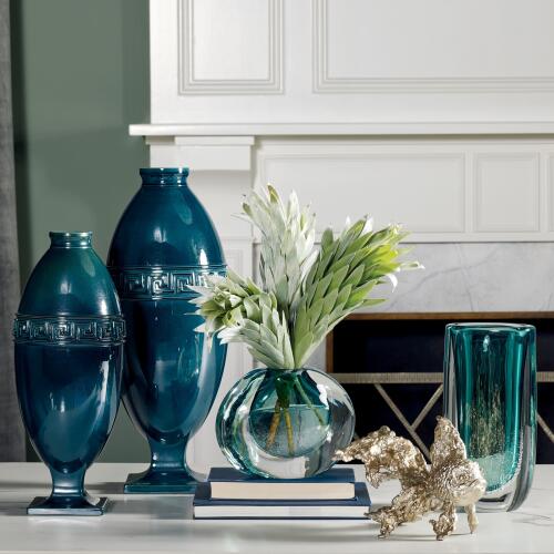 Micro Bubble Vase-Azure-Sm