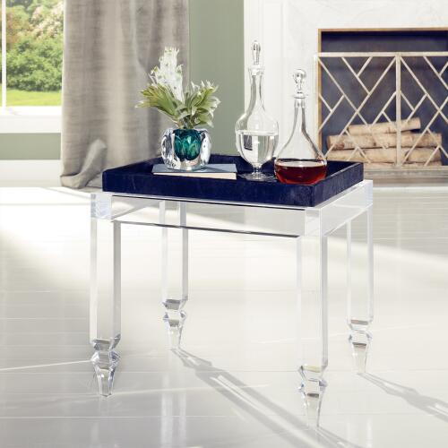 Basia Square Vase-Azure