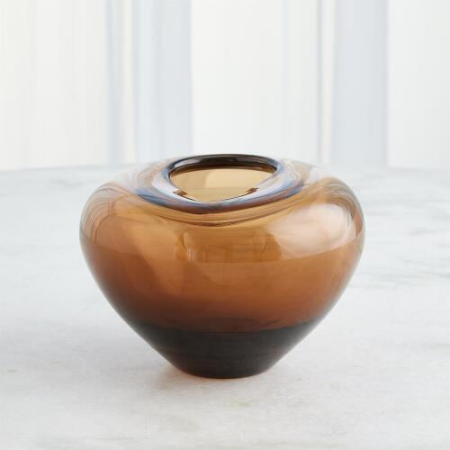 Undulating Vase-Dark Amber