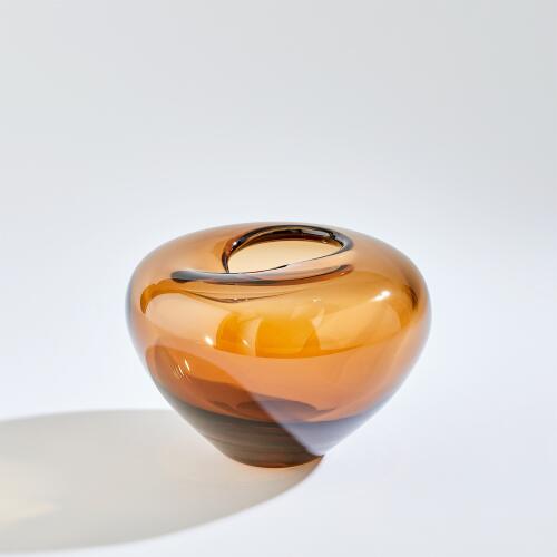 Undulating Vase-Dark Amber