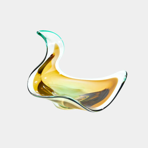 Wave Bowl-Amber/Green