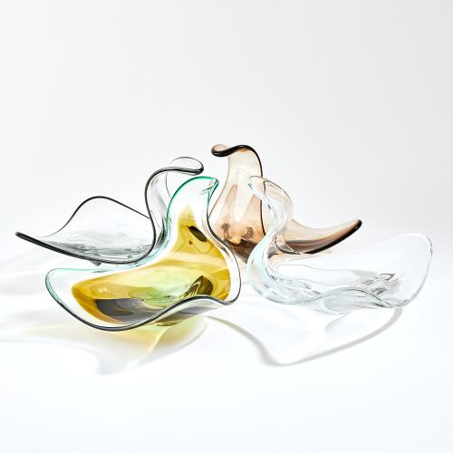 Wave Bowl-Amber/Green