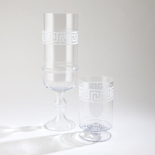 Etched Greek Key Vase/Hurricane