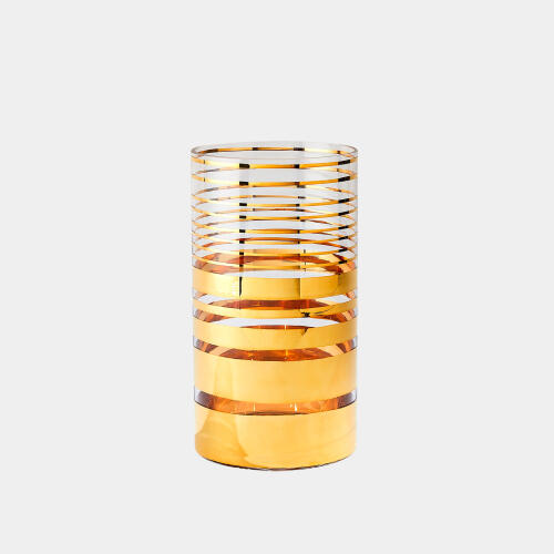 Shimmering Striped Vase/Hurricane-Gold
