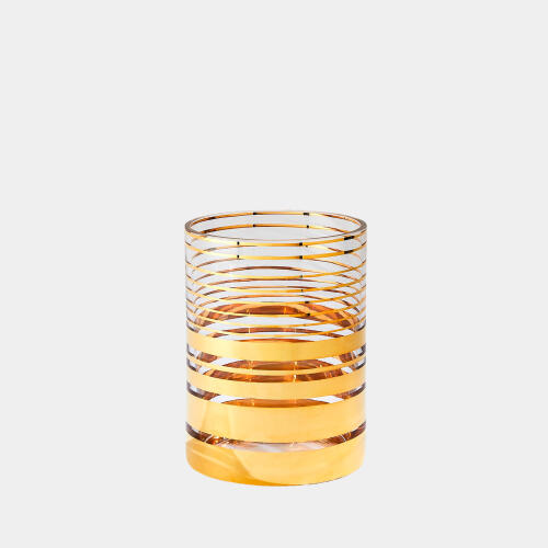 Shimmering Striped Vase/Hurricane-Gold