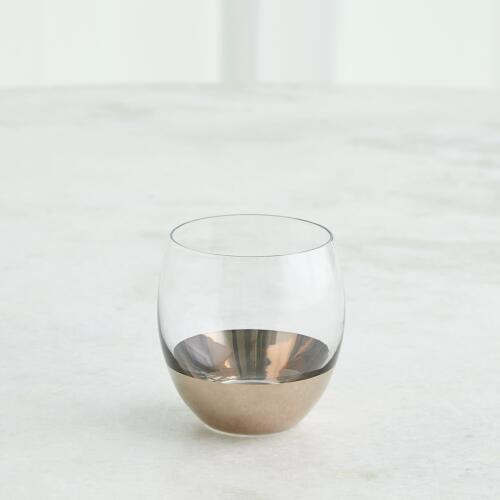Metallic Orb Wine Glass-Platinum