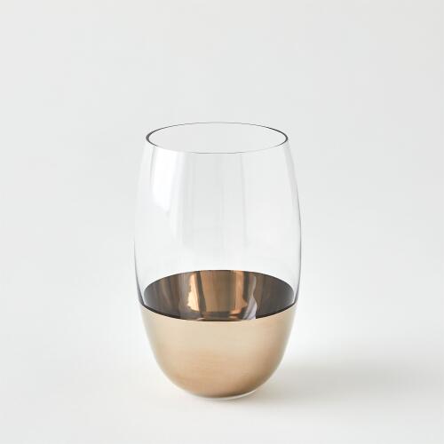 metallic orb highball glass-platinum