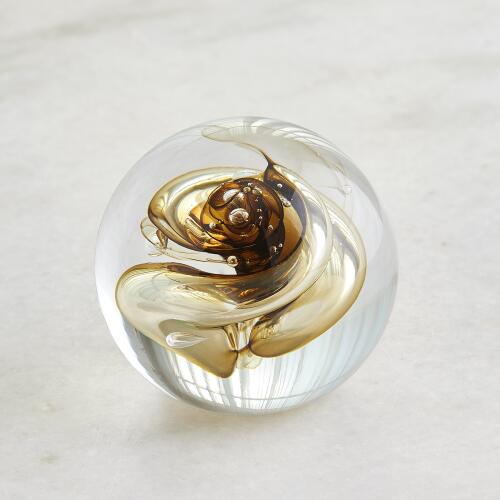 Swirl Paperweight-Moss Green