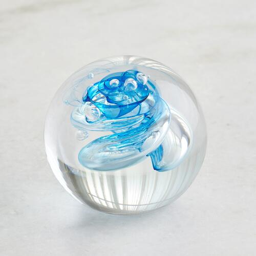 Swirl Paperweight-Blue