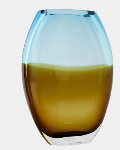 Oval Vase-Topaz/Blue