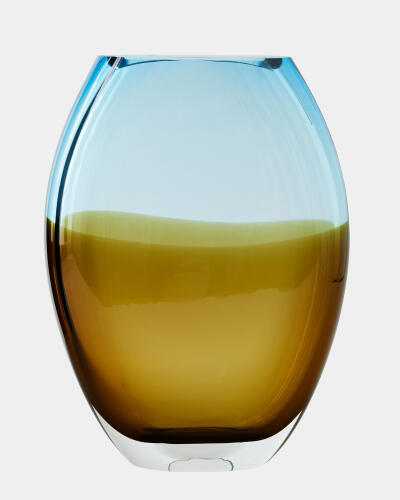 Oval Vase-Topaz/Blue