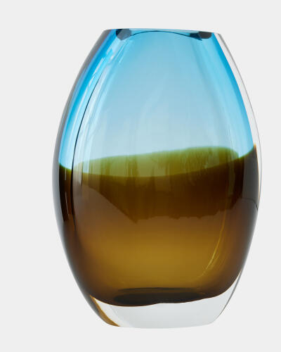 Oval Vase-Topaz/Blue