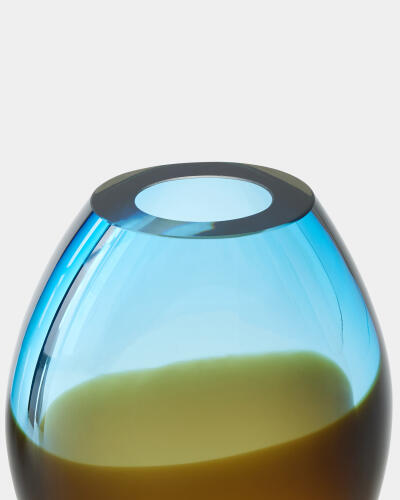 Oval Vase-Topaz/Blue