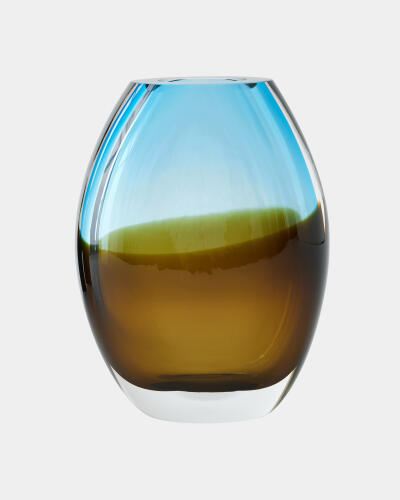 Oval Vase-Topaz/Blue