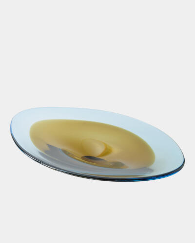 Oval Disc Bowl-Topaz/Blue