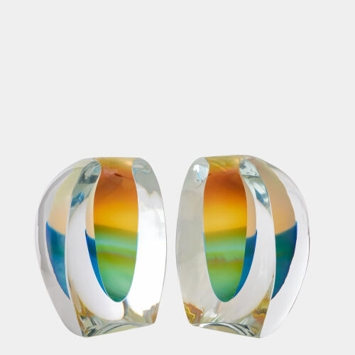 Split Vase Bookend-Iris Gelp/Blue