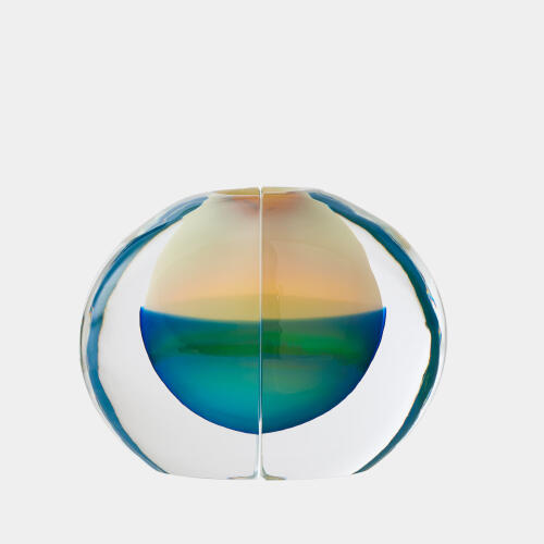 Split Vase Bookend-Iris Gelp/Blue