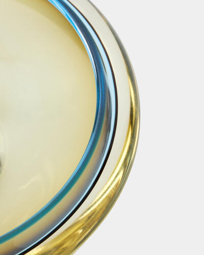 Rolled Lip Bowl-Topaz/Blue