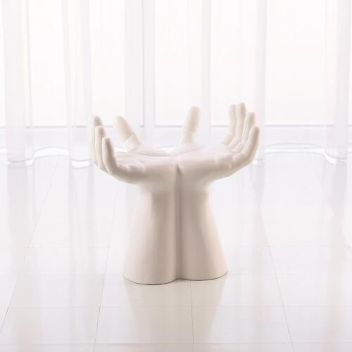 Hands Stool-Matte White