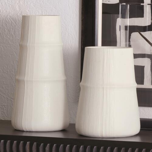 Gretchen Linen Vase-Soft White