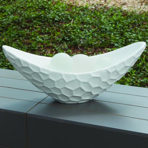 Honeycomb Bowl-Matte White
