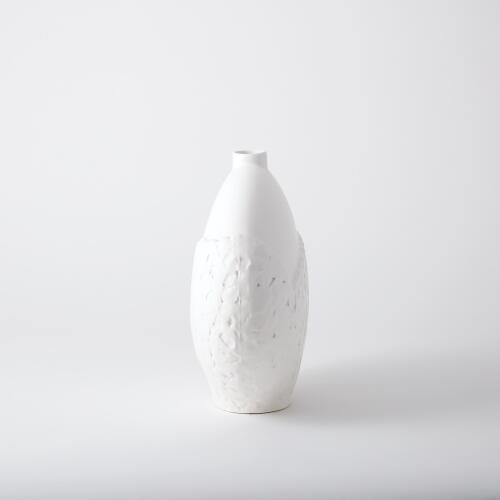 Asymmetrical Stipple Vase-Matte White