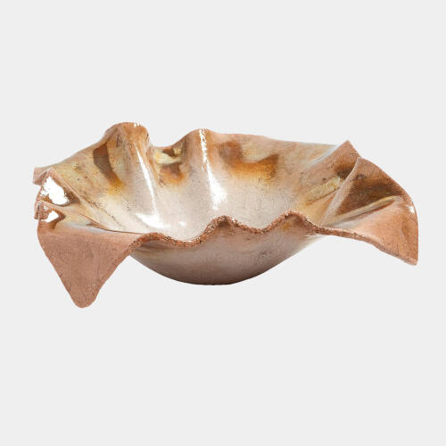 Bardol Folded Ripple Bowl-Raku