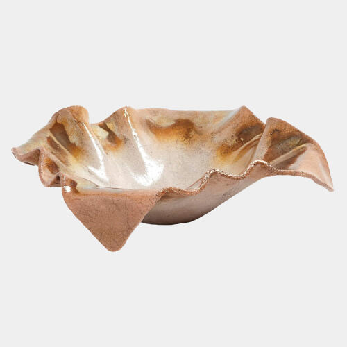 Bardol Folded Ripple Bowl-Raku