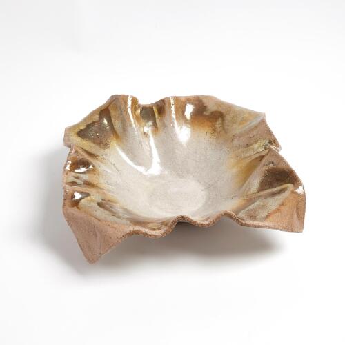 Folded Ripple Bowl-Raku