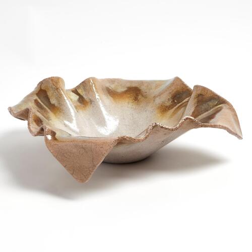Folded Ripple Bowl-Raku
