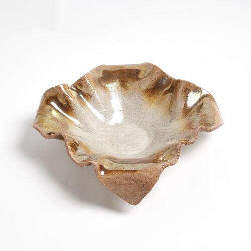 Folded Ripple Bowl-Raku