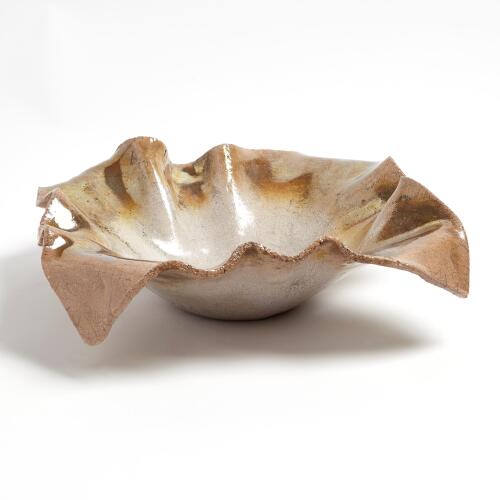 Folded Ripple Bowl-Raku
