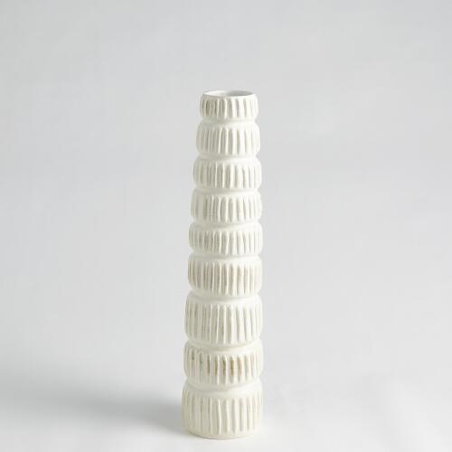 Totem Vase-Antique White