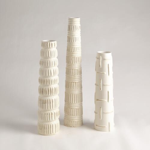 Totem Vase-Antique White
