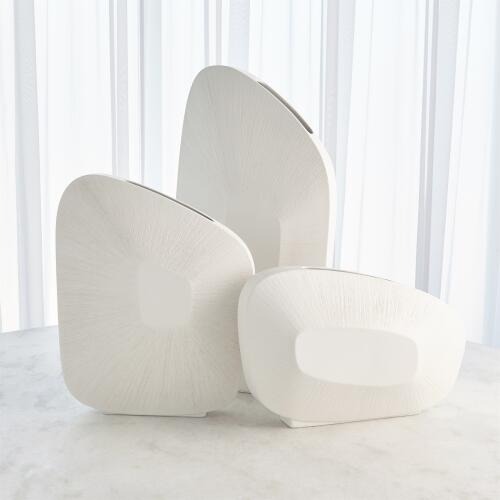 Offset Scratch Vase-Matte White