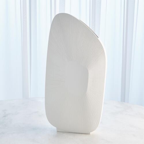 Offset Scratch Vase-Matte White